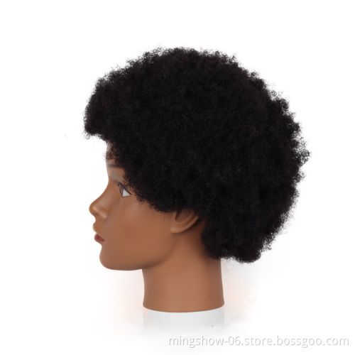 100% Human Hair  training mannequin head afro Cosmetology head realistic black hair wigs extension